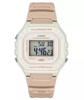 Casio POP Цифровой ремешок из смолы Кварцевые W-218HC-4A2V Часы унисекс розовый