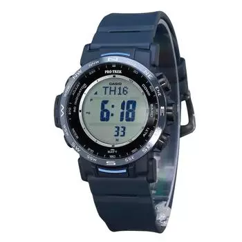 Casio ProTrek Climber Line Digital Blue Bio Based Resin Tough Solar PRW-35Y-2 100M Мужские часы чёрный