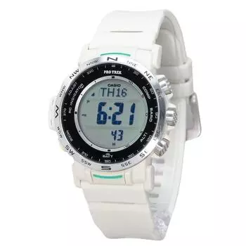 Casio ProTrek Climber Line Digital White Bio Based Resin Strap Tough Solar PRW-35-7 100M Мужские часы чёрный