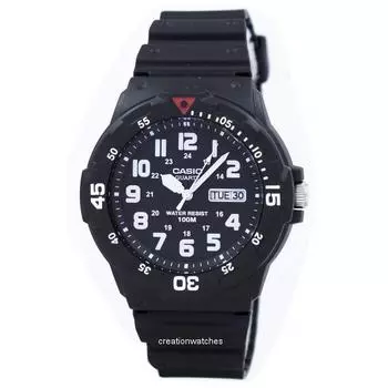 Casio Quartz Analog 100M Черный полимерный ремешок MRW-200H-1BVDF Мужские часы MRW200H-1BVDF чёрный