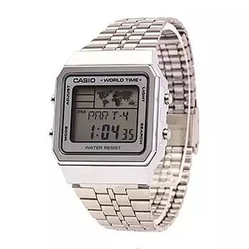 CASIO QUARTZ Casio Quartz A500WA-7 Часы CASIO BASIC DIGITAL Casio Basic Digital Мужские металлические серебристые