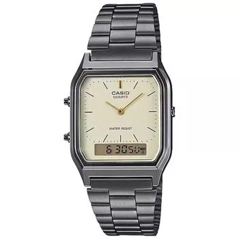 Casio Quartz Vintage Series Dual Light Overseas Model ANA-DIGI Watch, AQ-230GG-9A, Unisex, Time, Gold, [Used]