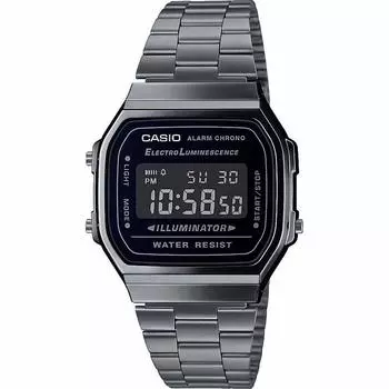 Casio Ретро-часы унисекс цифровые металлические A168WEGG-1B винтажные