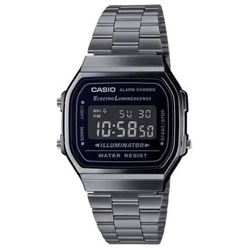 Casio Ретро-часы унисекс цифровые металлические A168WEGG-1B винтажные