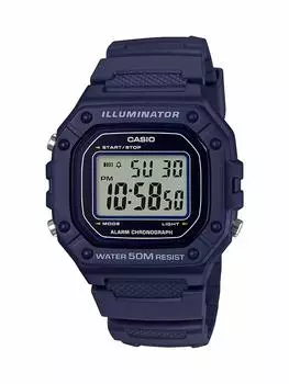 Casio Синие цифровые часы мужские W218H-2A синий