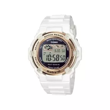 CASIO [Солнечные радиочасы] BABY-G (Бэби Джи) Тонкая круглая грань, белый/золотой BGR-3003U-7AJF