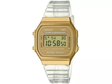 Casio Стандартные A168XESG-9AJF унисекс взрослые скелетон x золотые наручные часы с ремешком из смолы