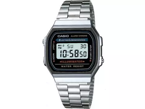 Casio Standard Alarm Chronograph Unisex Watch A168WA-1YES Stainless Steel NEW