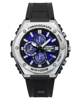 Casio Standard Analog Chronograph Resin Strap Blue Dial Quartz MWA-300H-2AV 100M Men s Watch синий