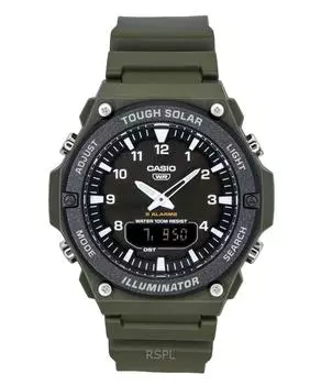 Casio Standard Analog Digital Resin Strap Black Dial Solar AQ-S820W-3BV 100M Men s Watch чёрный