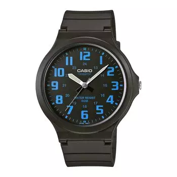 [Casio] Standard Analog Quartz Watch MW-240-2BV No Cosmetic Box Men s Black x Blue Overseas Model [Parallel Import]