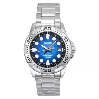 Casio Standard Аналоговые Нержавеющая сталь Синий циферблат Кварцевые MTD-140D-2AV 100М Мужские часы синий