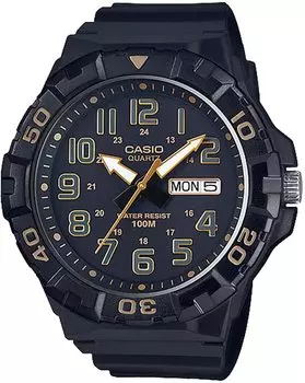[Casio] STANDARD BIG FACE Quartz Watch MRW-210H-1A2V Men s Black x Gold Overseas Model [Parallel Import]