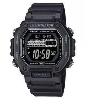 Casio Standard Digital Black Resin Remezzo Blue Dial Quartz MWD-110HB-1BV 100M Мужские часы синий