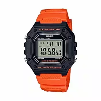 Casio STANDARD DIGITAL Casio Standard Digital W-218H-4B2 Часы Мужские Женские Дешевые Casio Дешевые Цена Черный Черный Оранжевый