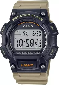 [Casio] Standard Digital Men s Watch with Vibration Function W-736H-5AV Black x Khaki Comes in Genuine Box