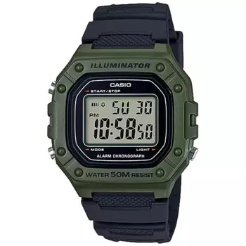 Casio STANDARD DIGITAL W-218H-3A Часы Мужские Женские Дешевые Casio Дешевая Цена Хаки Черный Черный