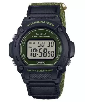 Casio Standard Green Digital Cloth Strap Quartz W-219HB-3AV Мужские часы зелёный