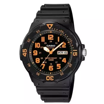 Casio Standard Quartz Watch MRW-200H-4BV Men s Black x Orange Overseas Model