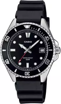 [Casio] Стандартные аналоговые часы CASIO MDV-10-1A1V для мальчиков, женщин, девочек, черный безель, уретановый ремешок, модель Overseas [Товар]