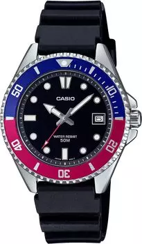 CASIO Стандартные аналоговые часы для мальчиков и девочек Синий x Красный безель с уретановым ремешком Модель Overseas [Casio] MDV-10-1A2V Женские [Товар]