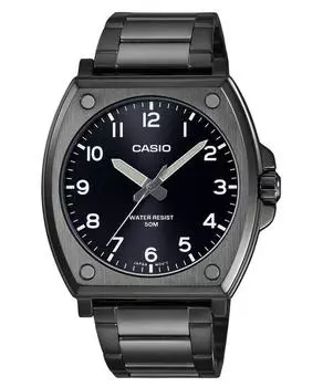 Casio Стандартные аналоговые черные ионно-покрытые нержавеющая сталь черный циферблат кварцевые часы MTP-E730B-1AV мужские чёрный