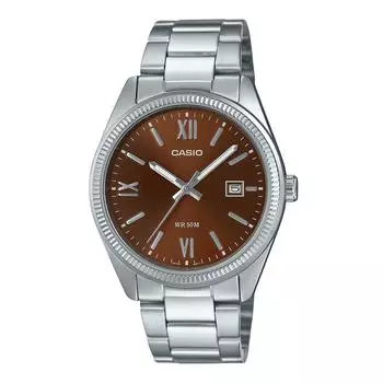 Casio Стандартные аналоговые ионно-покрытые кварцевые часы из нержавеющей стали с коричневым циферблатом MTP-1302DD-5AV для мужчин коричневый