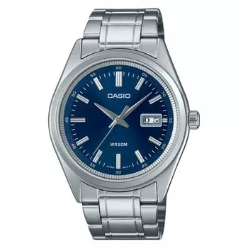 Мужские часы Casio Standard Analog из нержавеющей стали с синим циферблатом, кварцевые MTP-B180D-2AV синий
