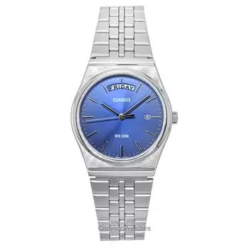 Casio Стандартные аналоговые кварцевые часы из нержавеющей стали с синим циферблатом MTP-B146D-2AV для мужчин синий