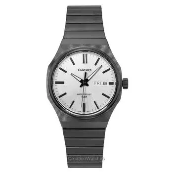 Casio Стандартные аналоговые кварцевые часы из нержавеющей стали с серебристым циферблатом MTP-E735B-7AV для мужчин серебряный
