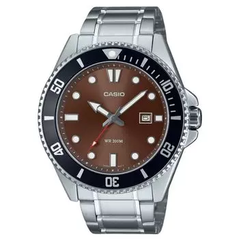 Casio Standard Аналоговые Нержавеющая сталь Коричневый циферблат Кварцевые MDV-107D-5AV 200М Мужские часы коричневый
