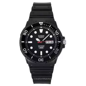 Casio Standard Аналоговые Часы с Резиновым Ремешком, Черный Циферблат, Кварцевые, MRW-230H-1E1V, 100М, Мужские чёрный