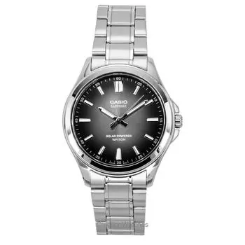 Casio Standard Аналоговые Нержавеющая сталь Черный циферблат Солнечные MTS-RS100D-1AV Мужские часы чёрный