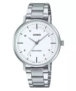 Casio Стандартные аналоговые женские часы из нержавеющей стали с белым циферблатом LTP-VT03D-7B белый