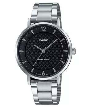Casio Стандартные аналоговые женские часы из нержавеющей стали с черным циферблатом, кварцевые LTP-VT04D-1A чёрный