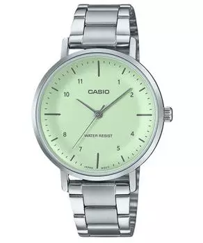 Casio Стандартные аналоговые женские часы из нержавеющей стали с мятно-зеленым циферблатом LTP-VT03D-3B мятный зеленый