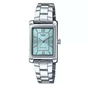 Casio Стандартные аналоговые женские часы из нержавеющей стали с циферблатом цвета морской волны и кварцевым механизмом LTP-1234DD-2A аква голубой
