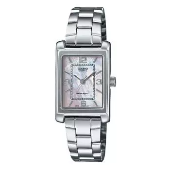 Casio Стандартные аналоговые женские часы из нержавеющей стали с перламутровым циферблатом LTP-1234DS-4A мать жемчужного