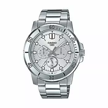 Casio Стандартные часы для детей, мальчиков, дешевые Casio Chipkashi Analog Date Silver Overseas Model []CASIO Мужские MTP-VD300D-7E [Товар]
