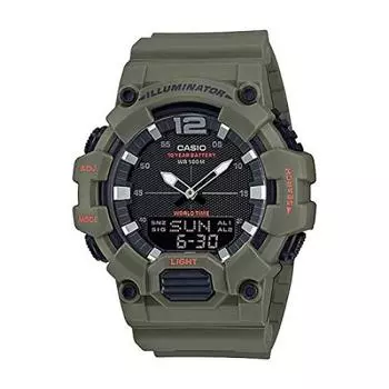 Casio Стандартные часы для детей, мальчиков и девочек, дешевые Casio Chipkashi Date, водонепроницаемые, хаки, черные, зарубежные, модель [Casio] HDC-700-3A2, мужские, женские