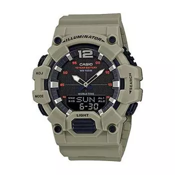 Casio Стандартные часы для детей, мальчиков и девочек, дешевые Casio Chipkashi Date, водонепроницаемые, хаки, черные, зарубежные, модель [Casio] HDC-700-3A3, мужские, женские