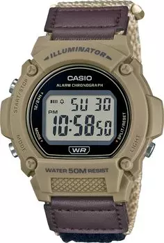 CASIO Стандартные цифровые часы бежевый ремешок на липучке Overseas модель [Casio] W-219HB-5AV мужские [Товар]
