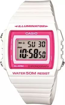 [Casio] Стандартные цифровые часы CASIO W-215H-7A2V мужские и женские глянцевые белые и розовые зарубежные модели [Параллельный импорт]