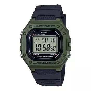 CASIO Стандартные цифровые часы Дешевые Casio Chipkashi Olive Green Overseas Модель [Casio] W-218H-3AV Мужские Женские [Товар]