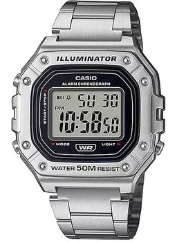 CASIO Стандартные цифровые часы подлинная коробка дешевые Casio Chipkashi металлический браслет серебристый [Casio] W-218HD-1AV мужские [Товар]