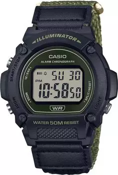CASIO Стандартные цифровые часы Зеленая застежка-липучка Модель Overseas [Casio] W-219HB-3AV Мужские [Товар]