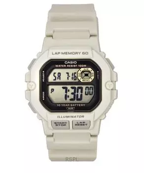 Casio Стандартные цифровые кварцевые часы с ремешком из смолы WS-1400H-8AV 100M для мужчин чёрный