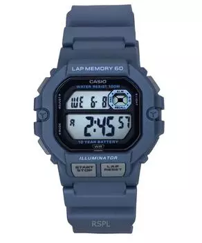 Casio Стандартные цифровые кварцевые часы с ремешком из смолы WS-1400H-2AV 100M для мужчин чёрный
