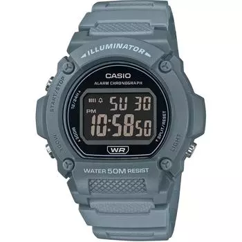 Casio Стандартные цифровые мужские часы W-219HC-2BV матовые серо-голубые международная модель [параллельный импорт]