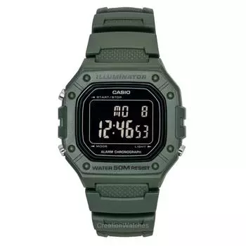 Casio Стандартные цифровые полимерные ремешки Кварцевые часы W-218H-3BV Мужские чёрный